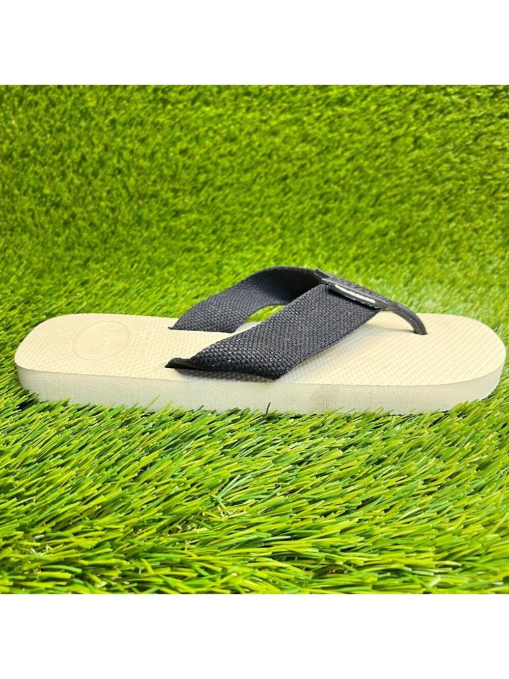 Havaianas Urban Basic Mens Size 8 Black Beige Beach Outdoor‎ Flip Flop Sandals